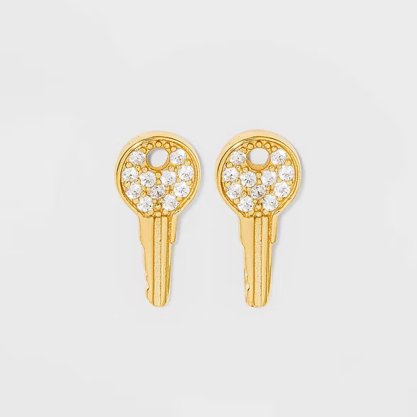 SUGARFIX by BaubleBar Crystal Key Delicate 14k Earrings - Gold | Target