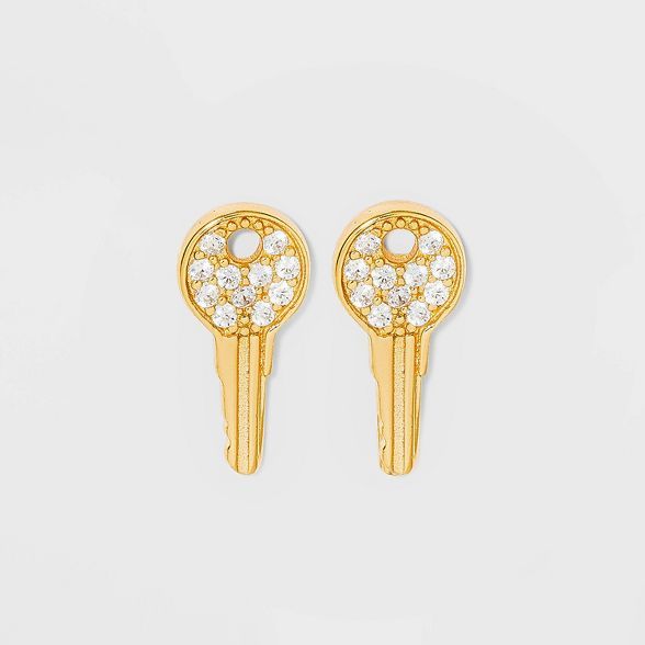 SUGARFIX by BaubleBar Crystal Key Delicate 14k Earrings - Gold | Target