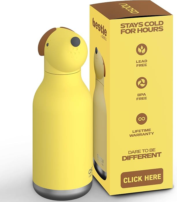 asobu Bestie Bottle Insulated Stainless Steel Water Bottle with Detachable Soft Animal Head Fun D... | Amazon (US)