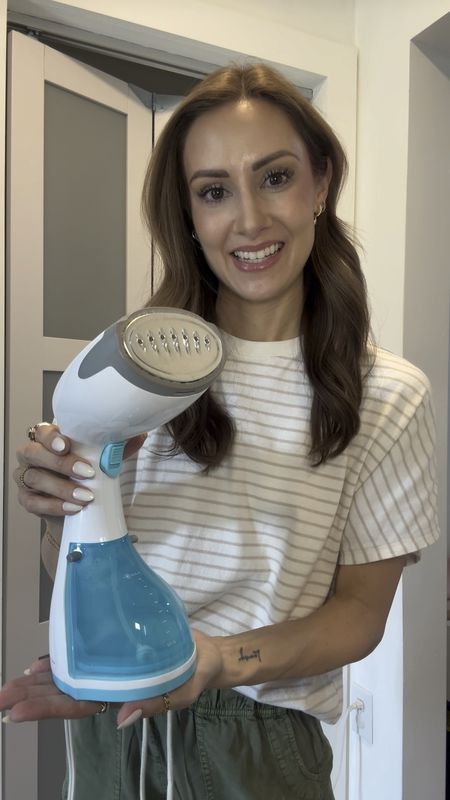My handheld steamer is one of the most used products in my house! Not only do I use it for try-ons or when I get dressed up, but I like to steam my every day T-shirts as well because it makes them softer and more comfy! It comes in a few colors!

#LTKVideo #LTKFindsUnder50 #LTKHome