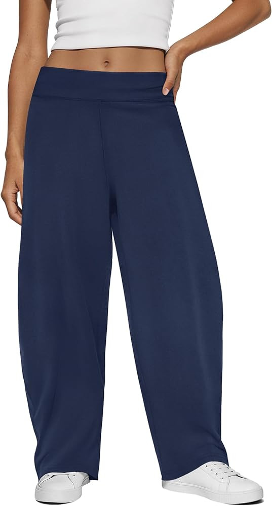 Yanekop Womens Baggy Barrel Pants Elastic Waisted Palazzo Harem Pants Oversized Wide Leg Trousers... | Amazon (US)