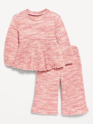 Long-Sleeve Peplum Top and Wide-Leg Pants Set for Baby | Old Navy (US)