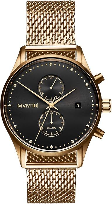MVMT Voyager Dual Timezone Watch - Men’s Stainless Steel Analog Timepiece - Stainless Steel Wat... | Amazon (US)
