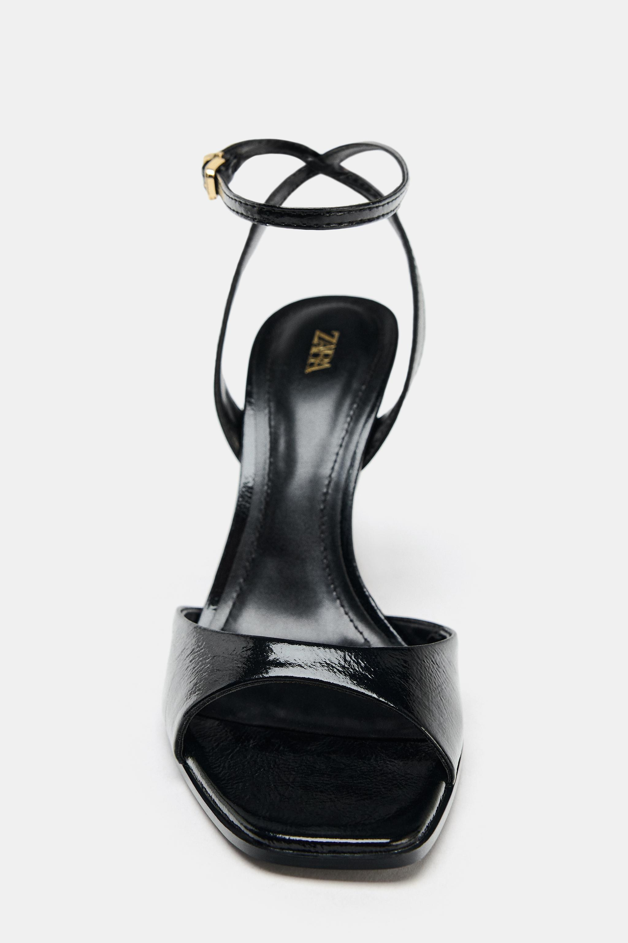 PATENT EFFECT HEELED SANDALS | Zara US