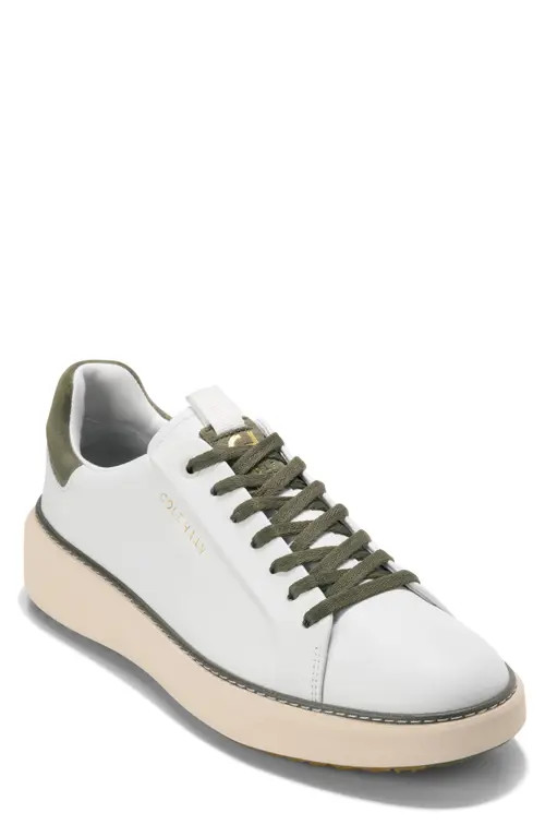 Cole Haan GrandPro Topspin Waterproof Golf Shoe in White/dusty Olive Suede at Nordstrom, Size 12 | Nordstrom