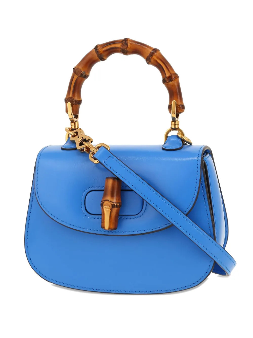 Gucci Pre-Owned 2020s Bamboo top-handle cross-body bag - Blue | Farfetch Global