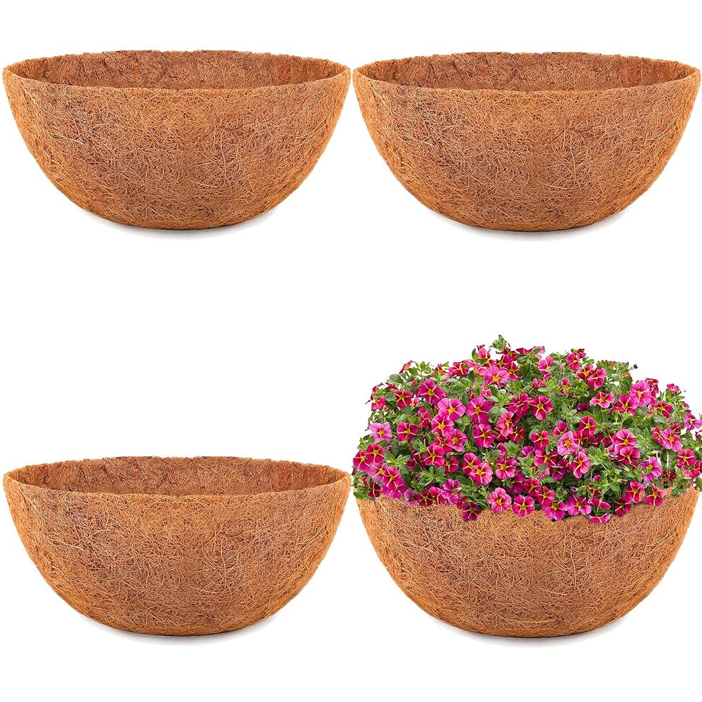 HFHOME 4PCS 12" Round Coco Liner Thick Coco Fiber Replacement Liner | Amazon (US)