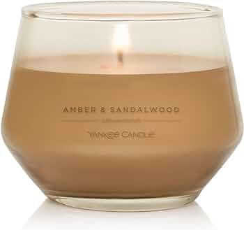 Yankee Candle Studio Medium Candle, Amber & Sandalwood, 10 oz: Long-Lasting, Essential-Oil Scente... | Amazon (US)