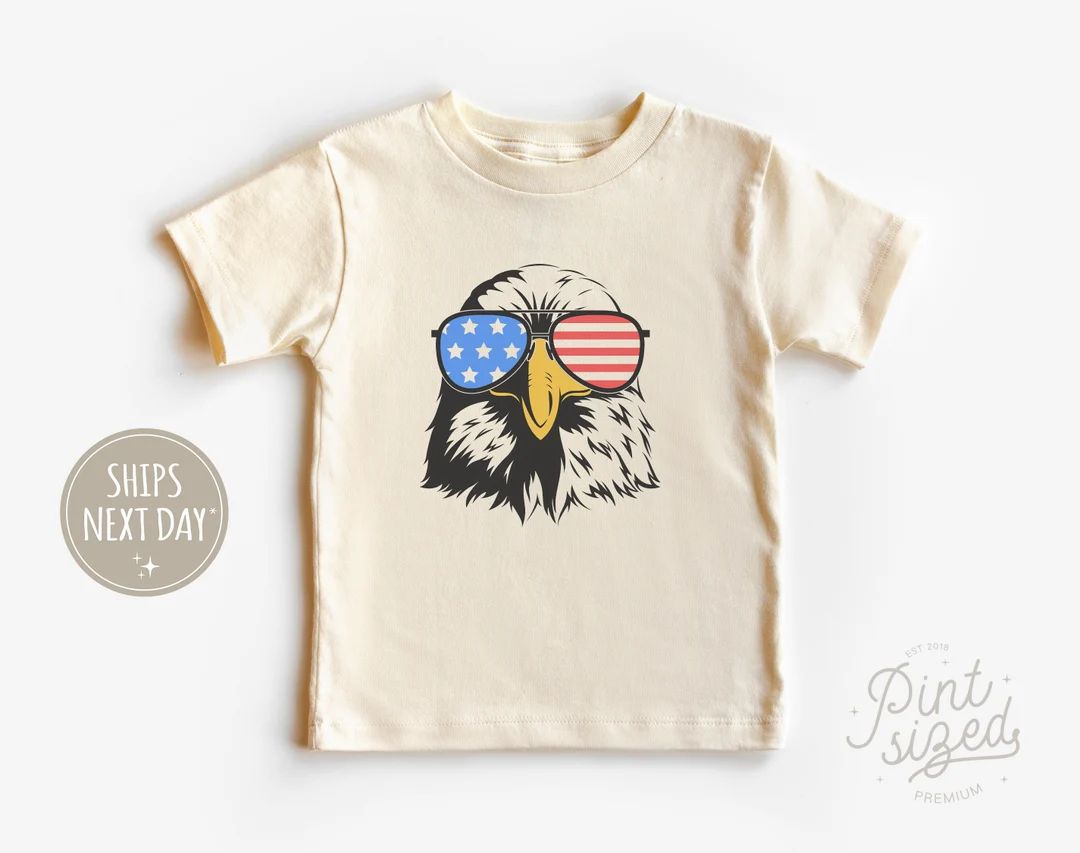 Patriotic Eagle Toddler Shirt - Boys America Natural Tee - 4th of July Kids Shirt | Etsy (US)