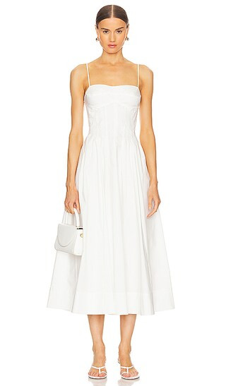 Kittiya Midi Dress in White | Revolve Clothing (Global)