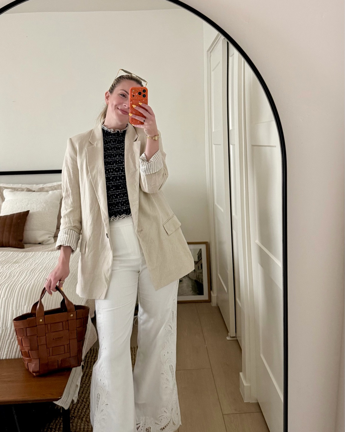 soft tailoring and linen lately 🤍

pairing relaxed white linen trousers with a feminine blouse and oversized layers for an easy, elevated look ✨

linking everything i’m wearing + similar pieces for the blazer and heels

#LTKootd #LTKSeasonal #LTKWorkwear
