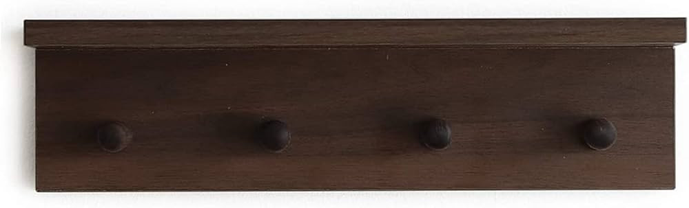 Entrance Coat Rack ，Coat Hooks, Wall-Mounted Wooden Hook Rack, Wall-Mounted Shelves are Very Suitable (Walnut Colored Finish-1) | Amazon (US)