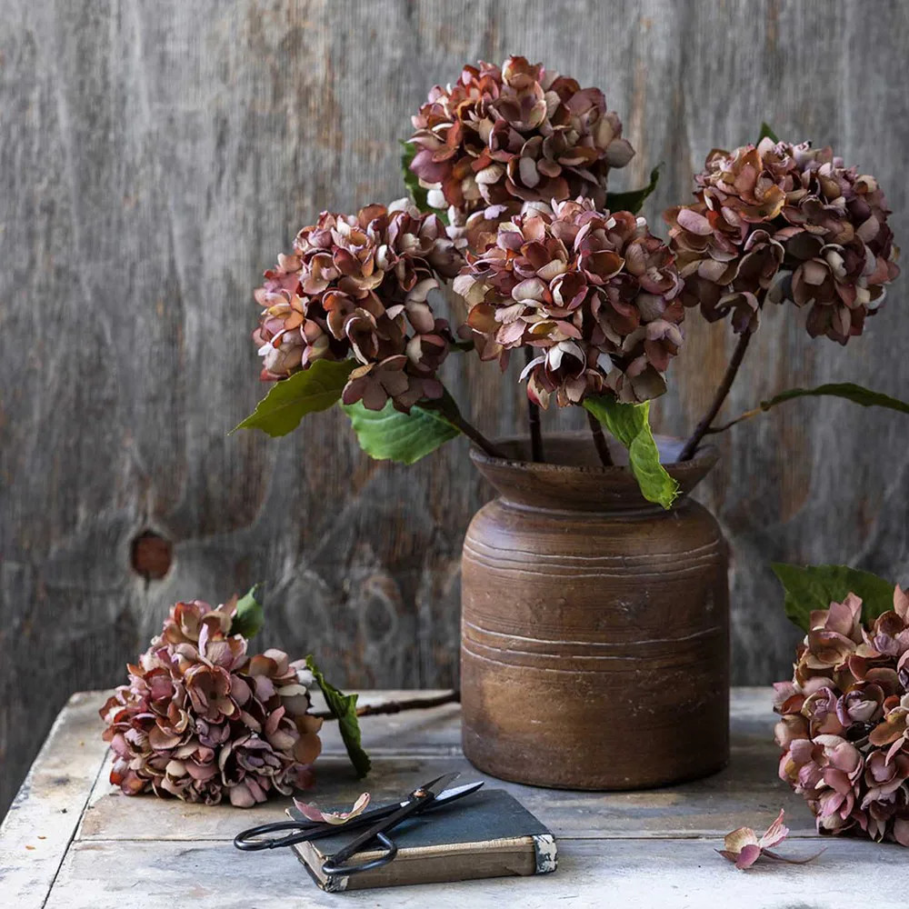 Alba French Country Pink Hydrangea Faux Floral Bundle | Kathy Kuo Home