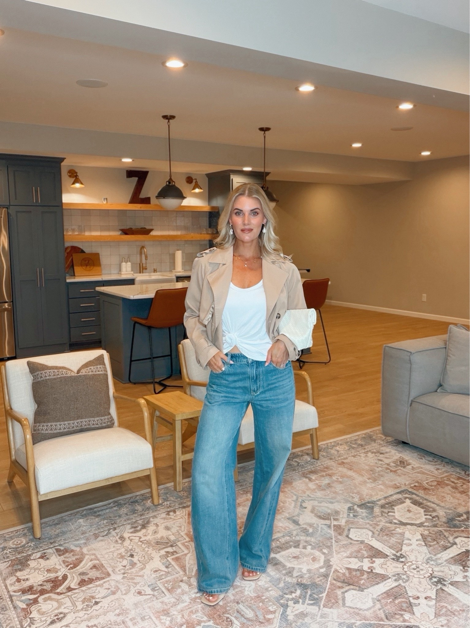 Summer outfits - wearing a small in the cropped trench, white tank, and wide leg jeans. Take 10% off the @Fabrique jeans with code: forCaitlin @Target #amazonfashion #targetstyle

#LTKootd #LTKSeasonal #LTKSaleAlert
