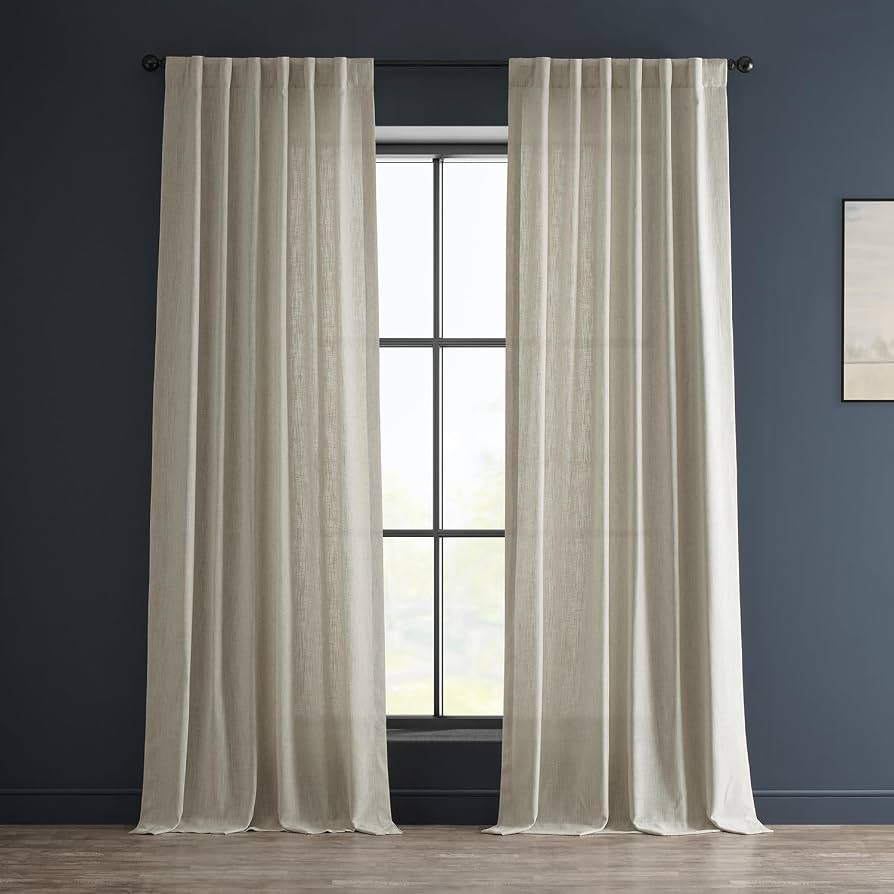 HPD Half Price Drapes Heavy Faux Linen Light Filtering Curtains for Bedroom 84 Inches Long (1 Pan... | Amazon (US)