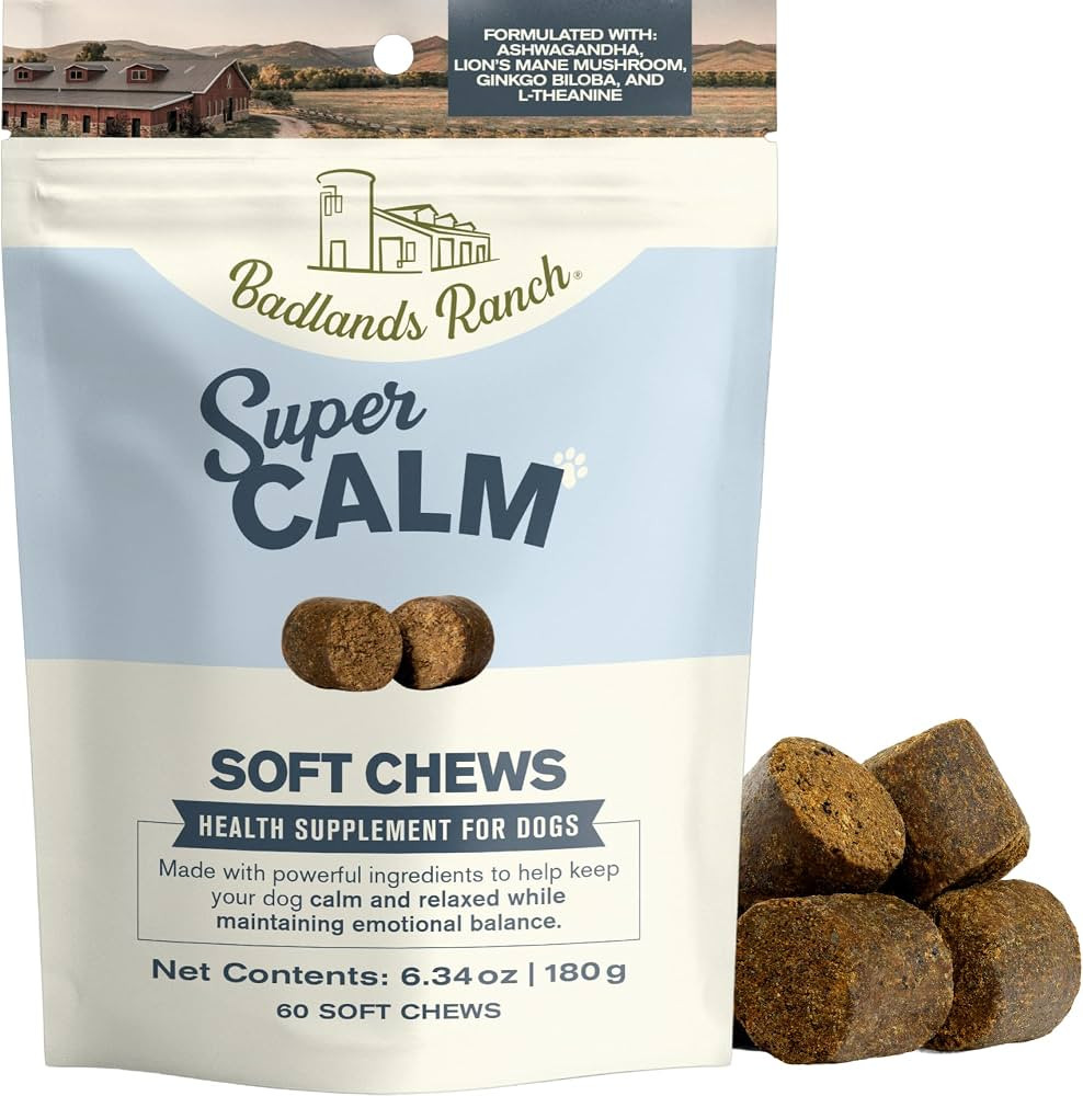 Badlands Ranch Super Calm Soft Chews for Dogs \u2013 Superfood Blend with Ashwagandha, Lion\u2019... | Amazon (US)