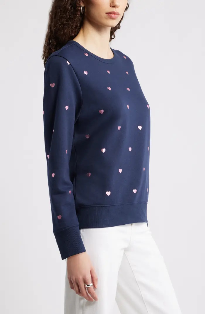 Foil Heart Print Sweatshirt | Nordstrom