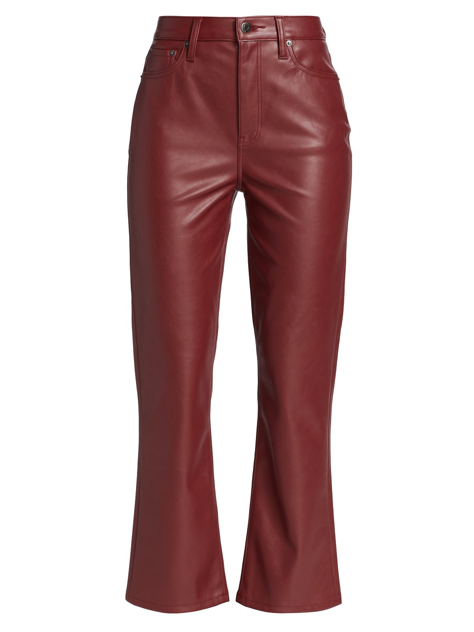 Women's Lennon High-Rise Crop Faux Leather Pants - Carmine - Size 29 | Saks Fifth Avenue