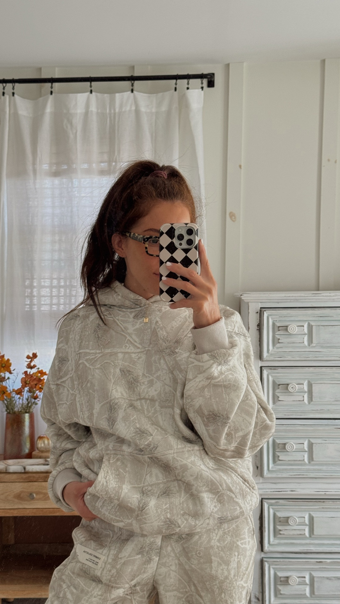 (10/2/25) 5'3" // 115lbs, wearing size XS in both hoodie + pants in color silver birch 🖤

cozy + cute in camo - my fall uniform!!! this camo sweatsuit is the perfect mix of comfy loungewear and everyday street style. whether you’re running errands, lounging at home, or layering it up for a casual fall outfit, this matching set is a closet staple. seriously THE softest and with a super comfortable waistband! easy to mix and match with uggs, sneakers, or a cute jacket over top! 

 #LTKSaleAlert #LTKPetite #LTKFindsUnder50