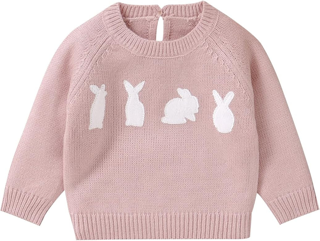 MAYUMMPY Toddler Baby Girl Boy Knit Easter Sweaters Bunny Pullover Sweatshirt Knitwear Newborn Ki... | Amazon (US)
