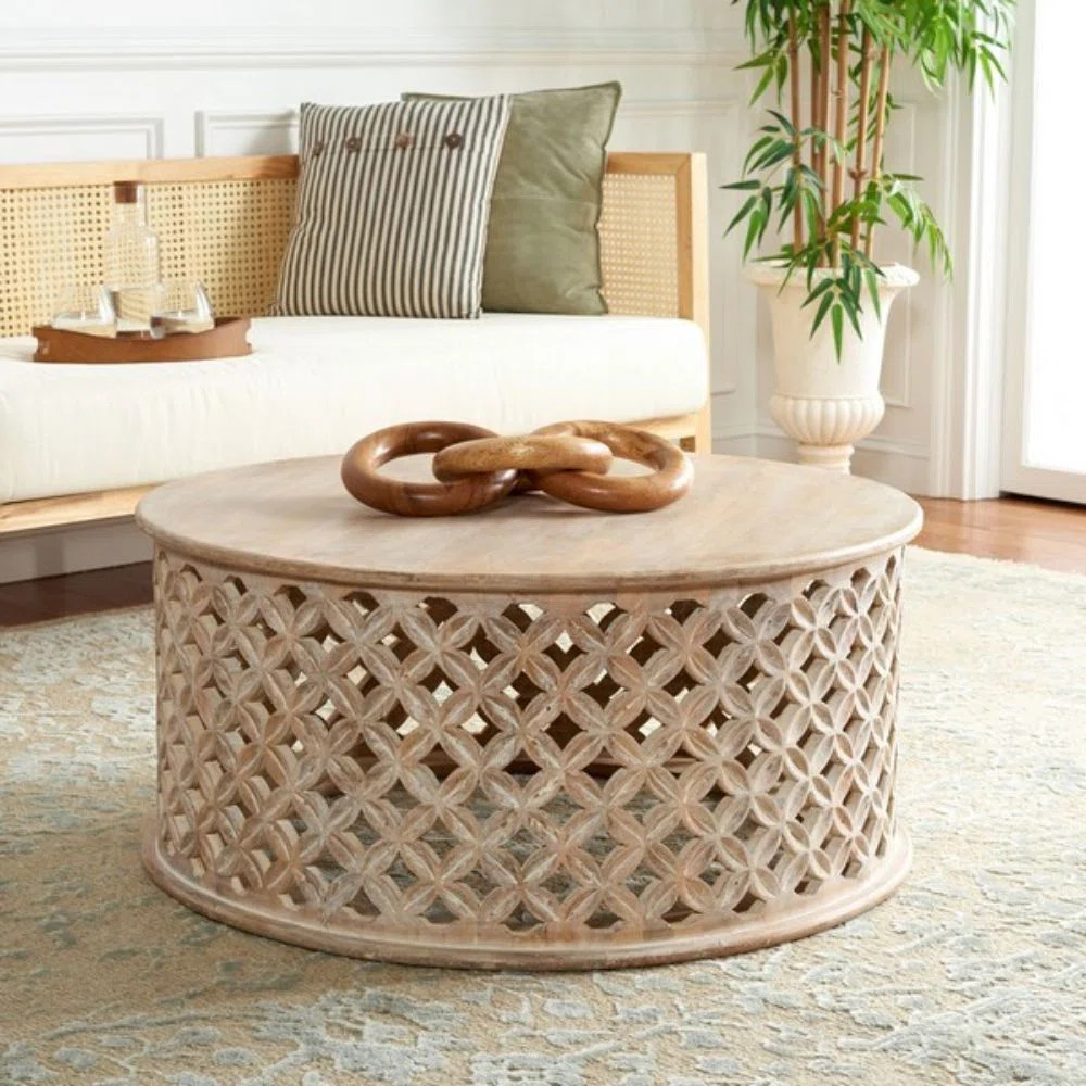 Alfi Solid Wood Drum Coffee Table | Wayfair North America