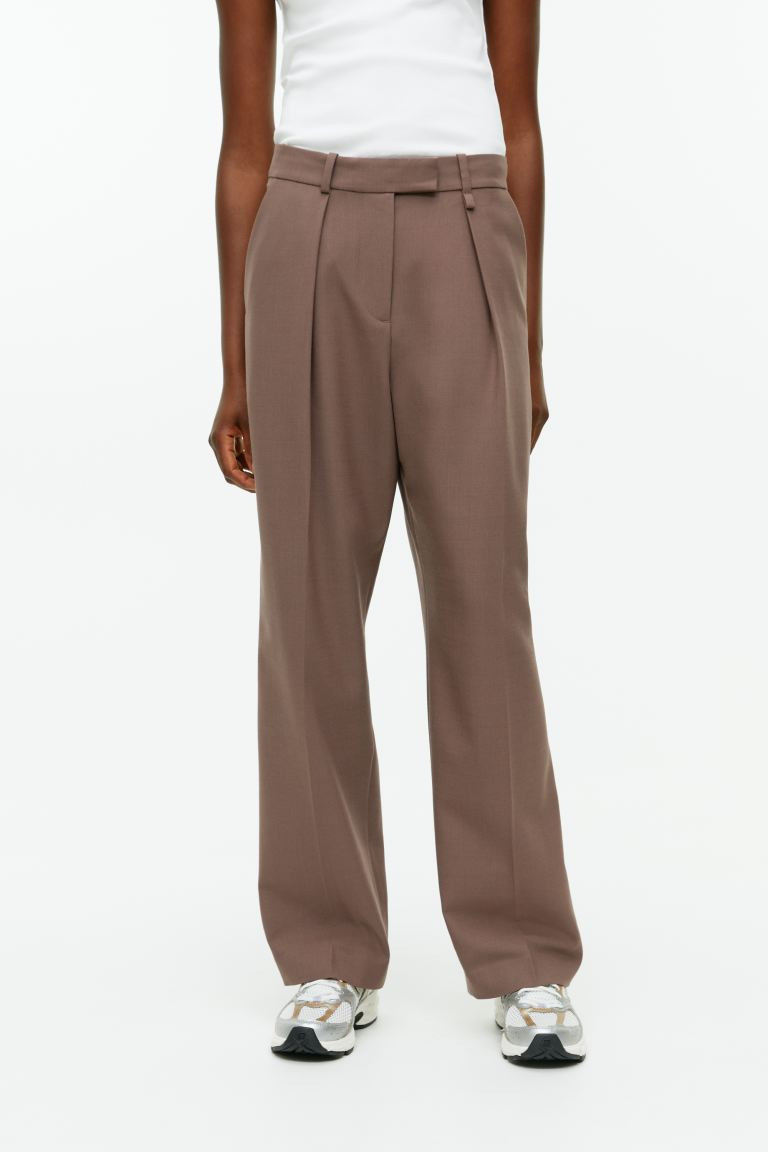 Wool Blend Twill Trousers | H&M (UK, MY, IN, SG, PH, TW, HK)