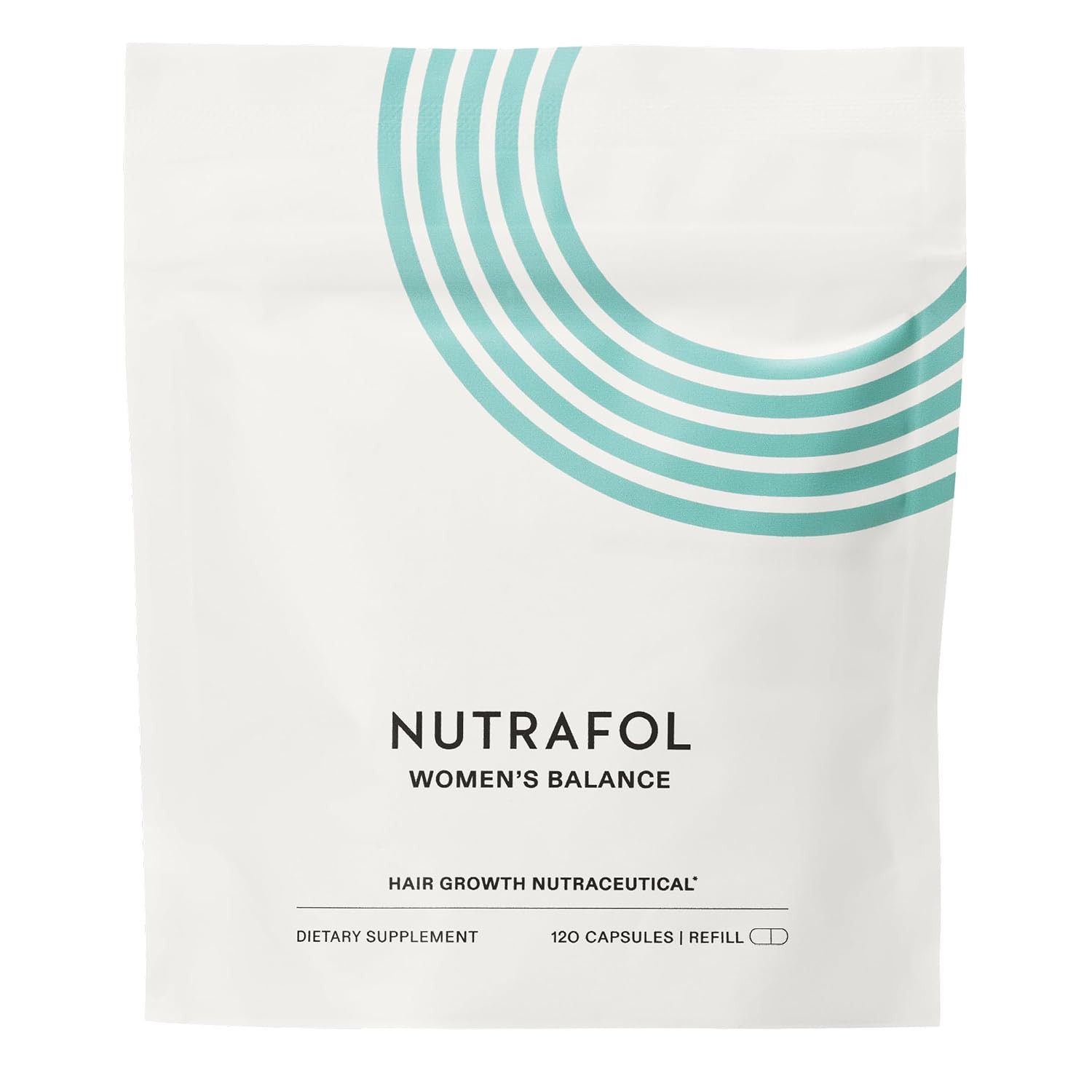 Nutrafol Women's Balance Hair Growth Supplements, Ages 45 and Up, Clinically Proven for Visibly Thicker Hair and Scalp Coverage in 3-6 Months, Dermatologist Recommended - 1 Month Supply Refill Pouch | Amazon (US)