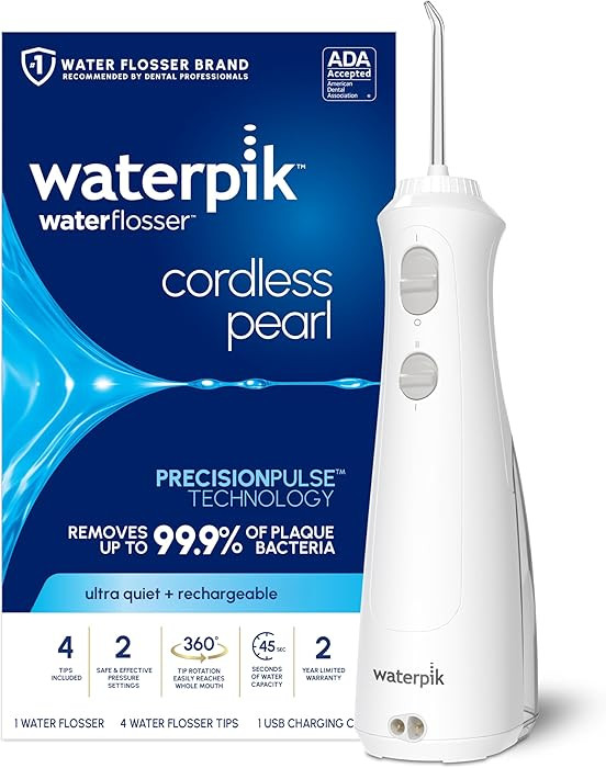 Waterpik Cordless Pearl Rechargeable Portable Water Flosser for Teeth, Gums, Braces Care and Trav... | Amazon (US)