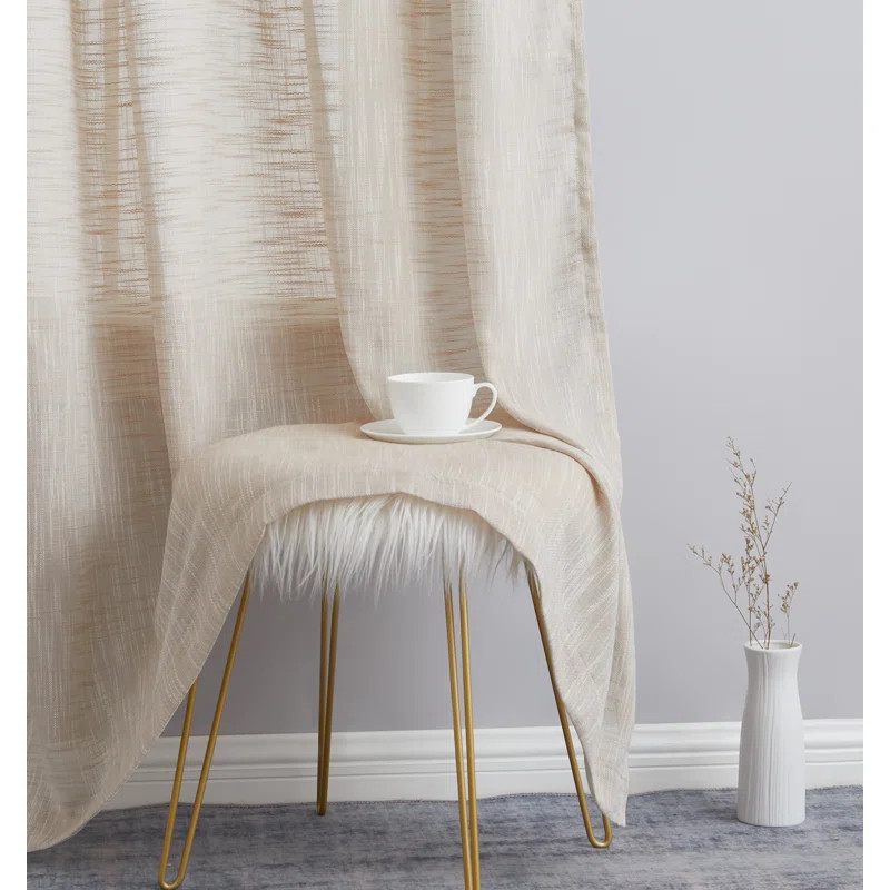 Hallmark Solid Semi-Sheer Grommet Curtain Panels (Set of 2) | Wayfair Professional