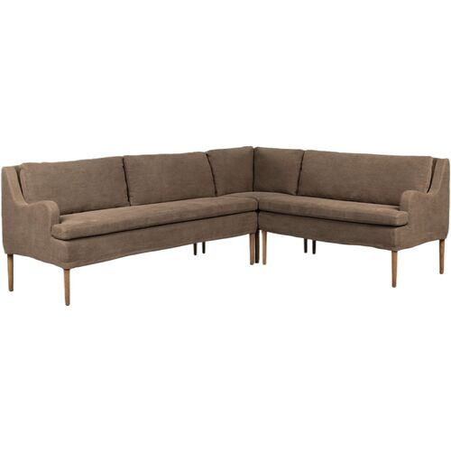 Aurelia Dining Banquette L-Shape - Amber Lewis x Four Hands - Brown | One Kings Lane