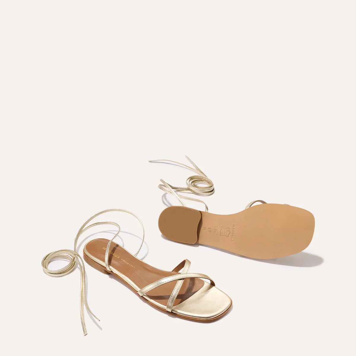 The Wrap Sandal in Champagne | Over The Moon