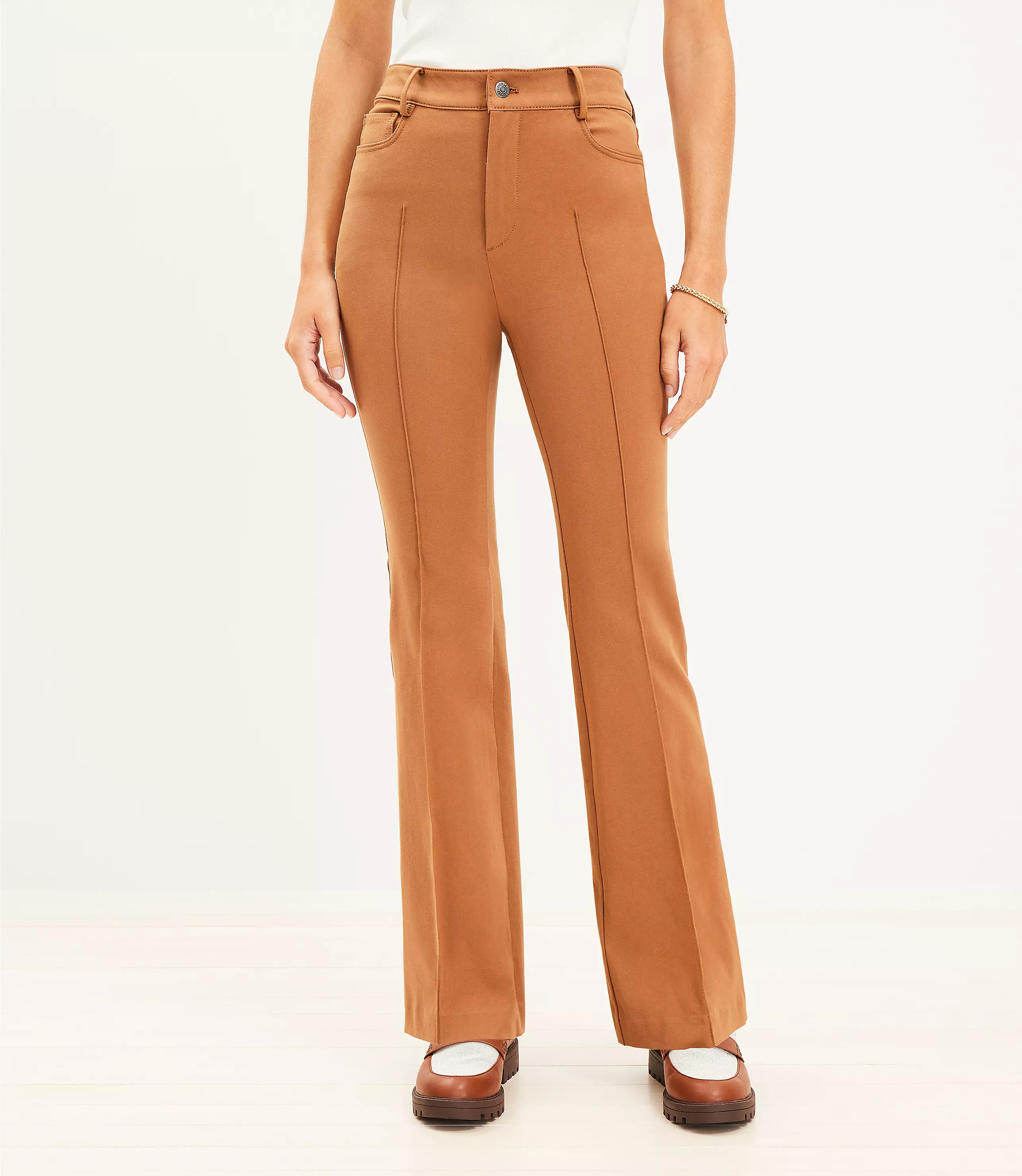 Five Pocket Slim Flare Pants in Bi-Stretch | LOFT