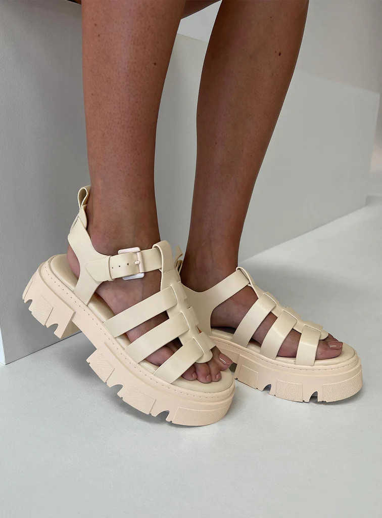 Alexis Cage Sandals Stone | Princess Polly US