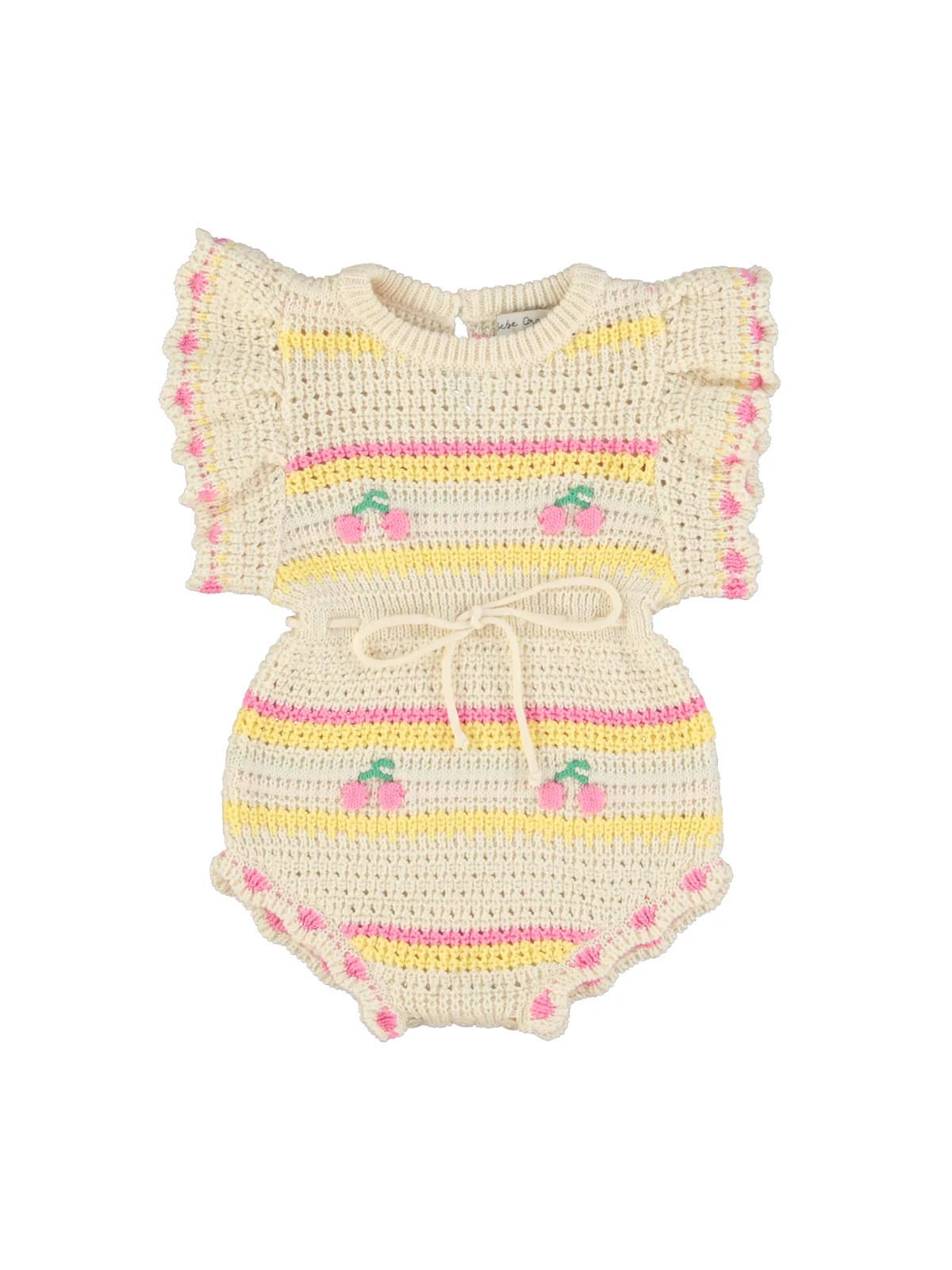 Paloma Cherry Crochet Baby Romper | Danrie