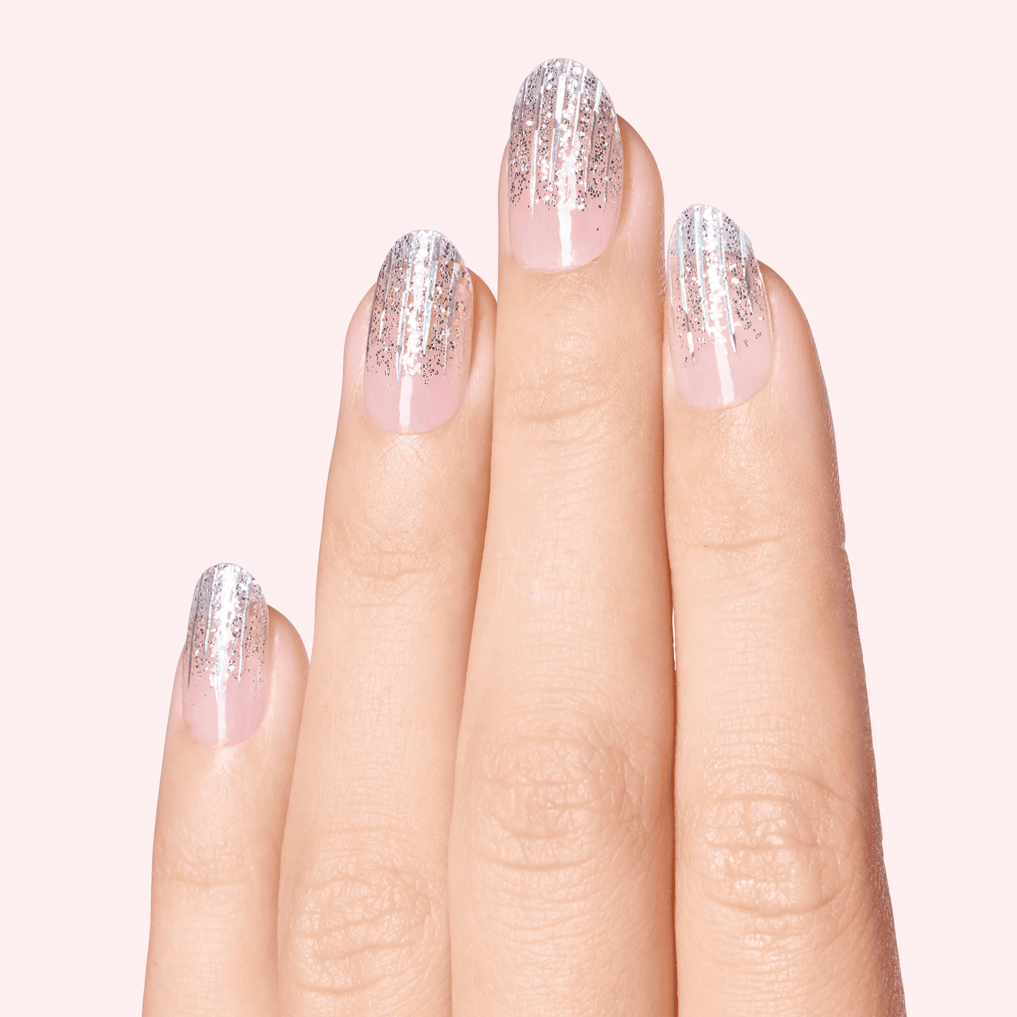 Going Platinum - Iridescent Silver Gel Nail Strips | Dashing Diva US