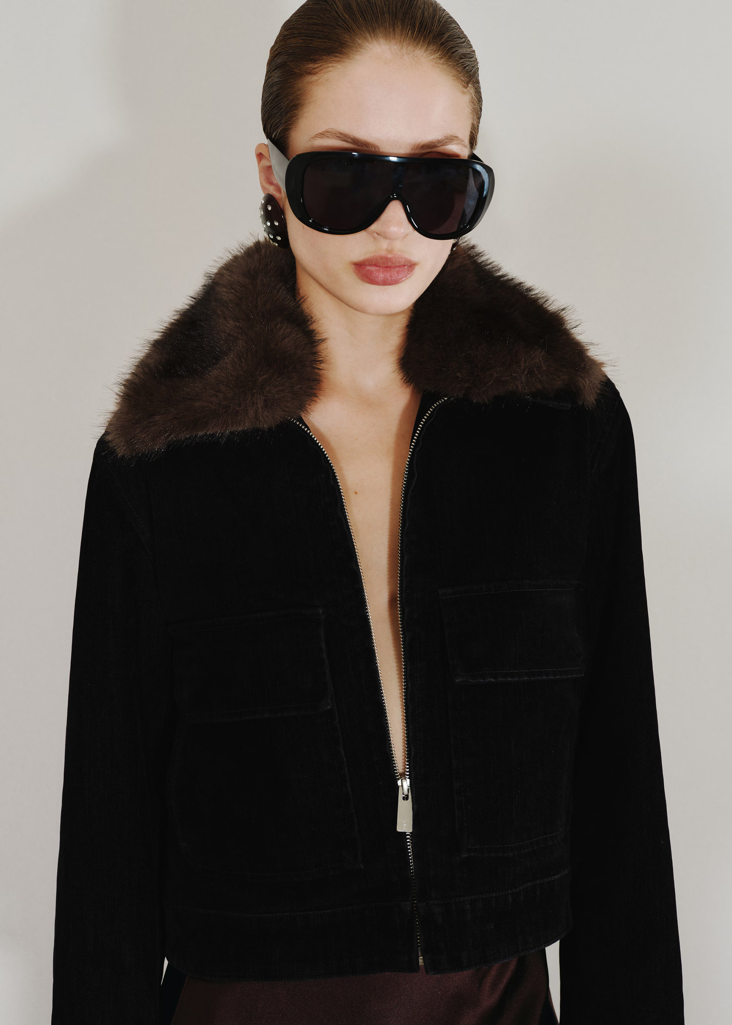Velvet jacket with fur collar | Mango (US/MX/AU)