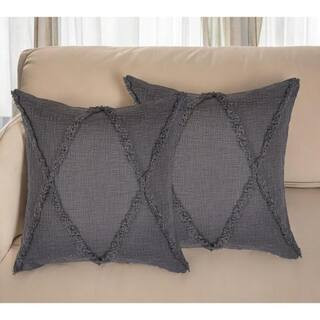 Dark Gray Geometric Polyester 20 in. x 20 in. Throw Pillow (Set of 2) | The Home Depot