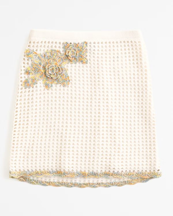 Pride Crochet-Style Rosette Mini Skirt Outfit | White Mini Skirt | Abercrombie Skirt | Abercrombie & Fitch (US)