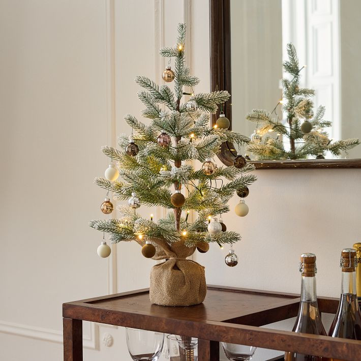 Flocked Ornament Tabletop Tree | West Elm (US)