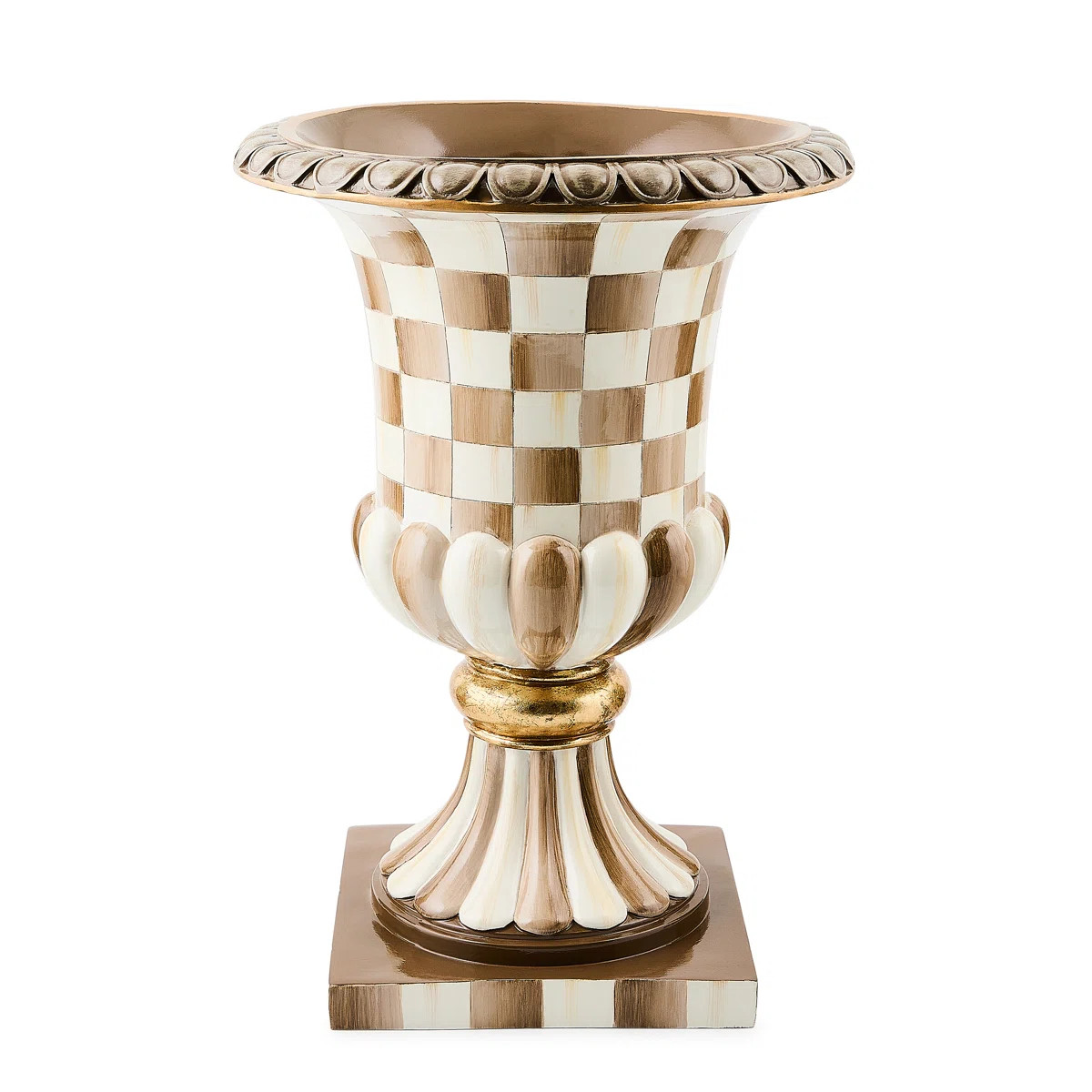 Mocha Check Tabletop Pedestal Urn | Wayfair North America
