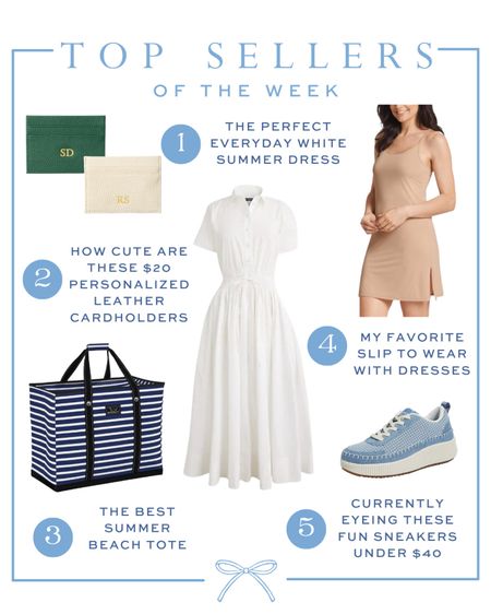 Top sellers of the week: leather card holder, white cotton poplin dress, slip for dresses, beach tote, fun sneakers under $40

#LTKFindsUnder50
