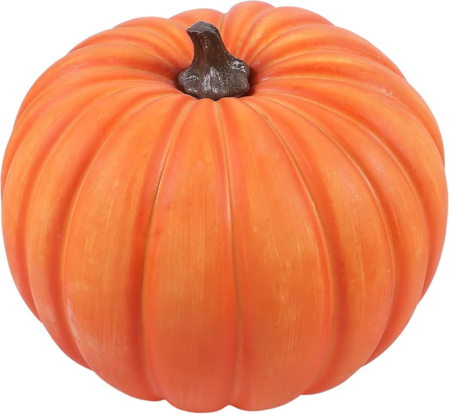 Large Round Artificial Pumpkin for Outdoor,Glossy Orange\u200b | Amazon (US)