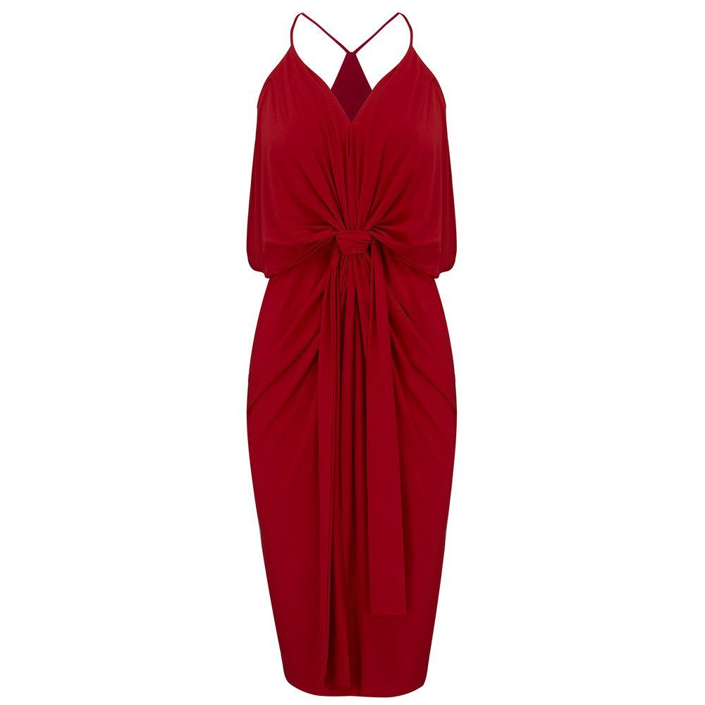 Domino Spaghetti Strap Dress - Red | The Dressing Room Retail