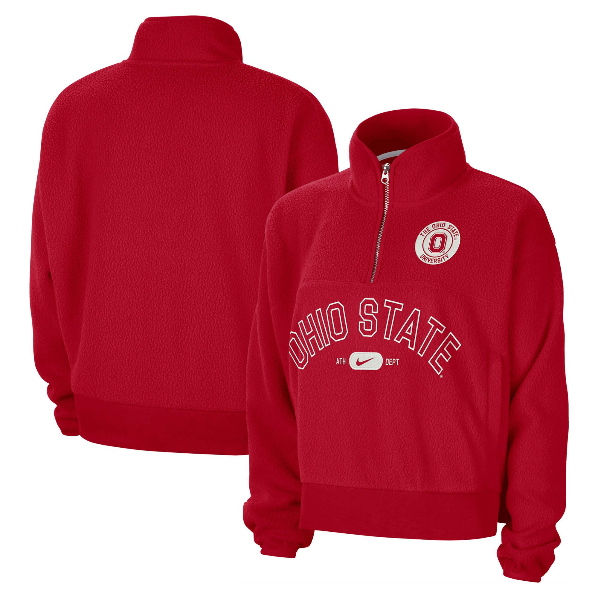 Ohio State Buckeyes Nike Women's Fly Fleece Quarter-Zip Jacket - Scarlet | Fanatics