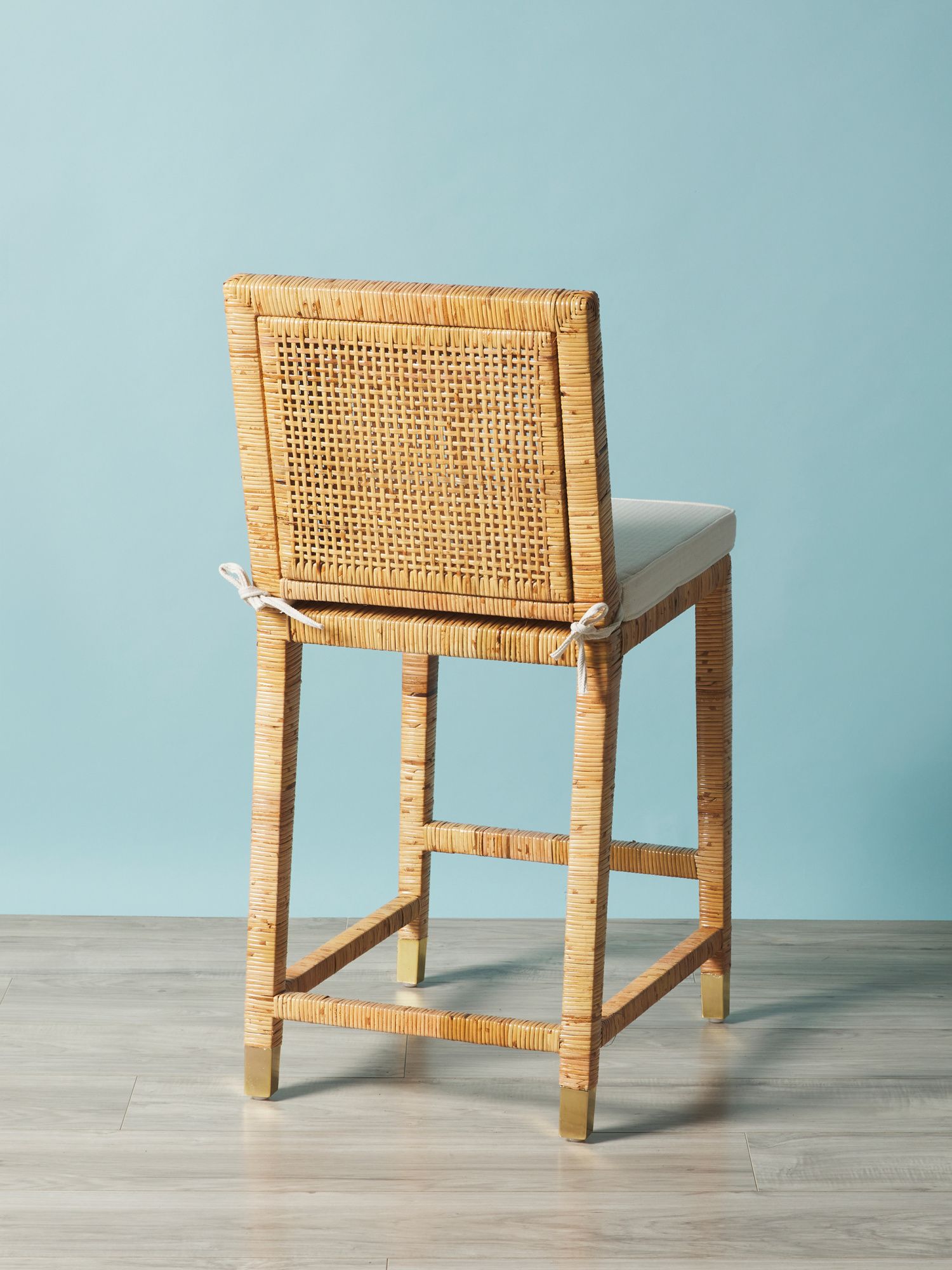 Made In Indonesia 38in Rattan Counter Stool With Cushion | Accent Furniture | HomeGoods | HomeGoods