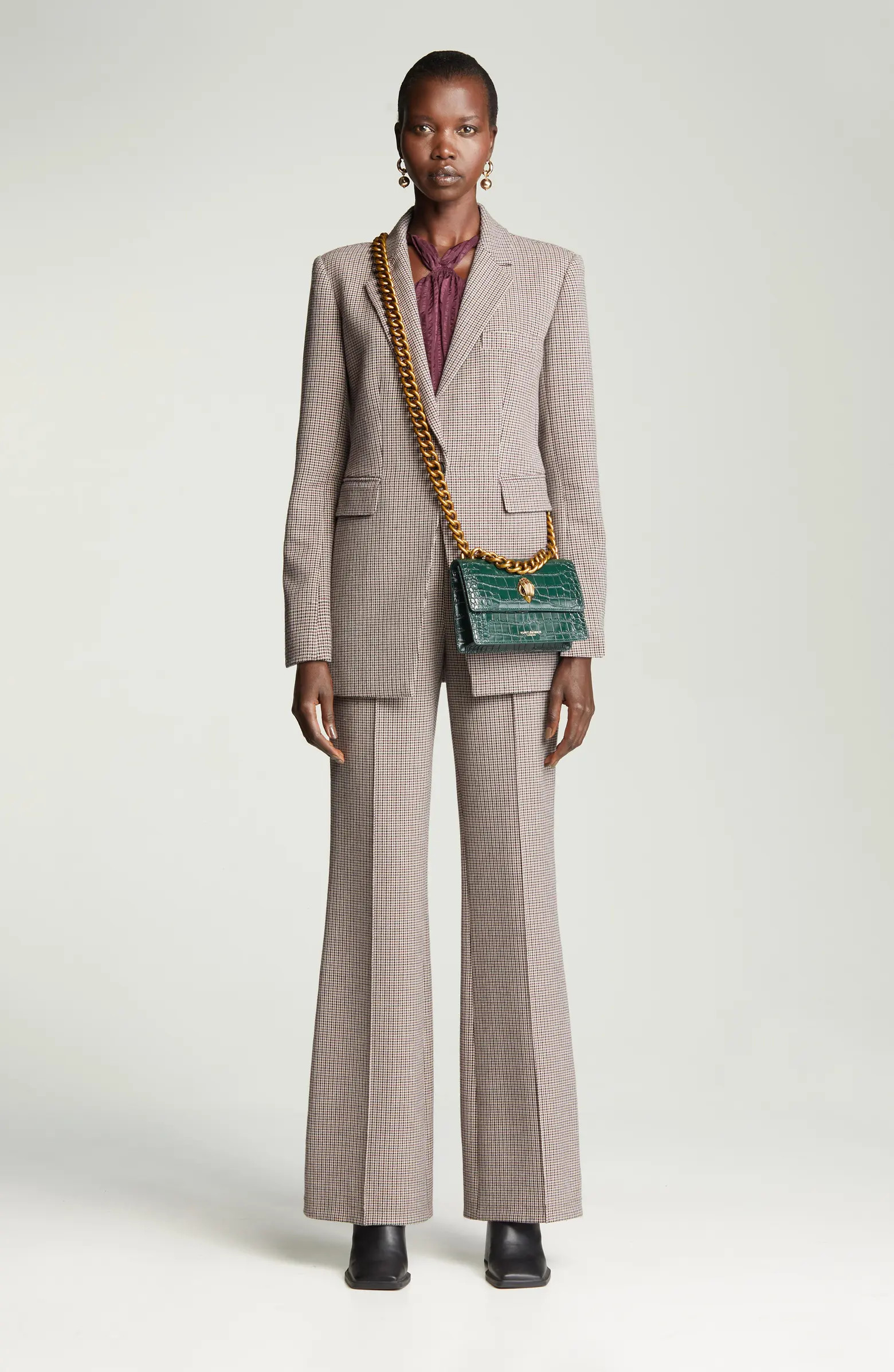 Women's Houndstooth Check Recycled Polyester Blend Blazer | Nordstrom