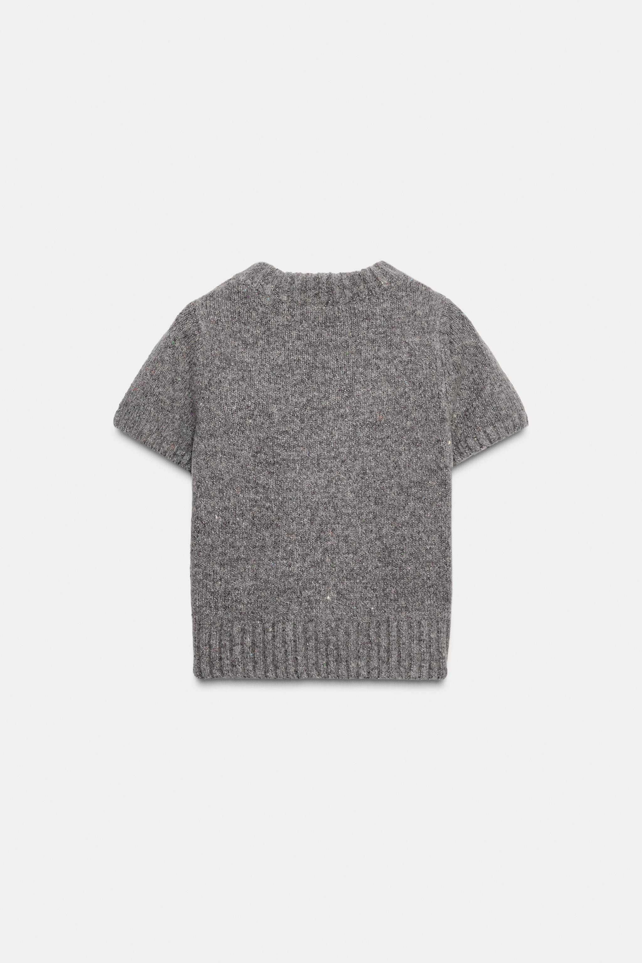 SHORT SLEEVE WOOL TOP | Zara UK