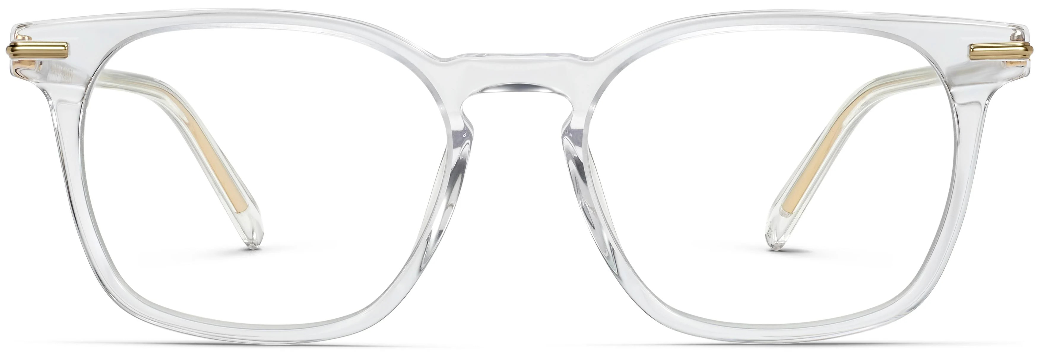 Santiago Eyeglasses in Crystal with Polished Gold | Warby Parker (US)
