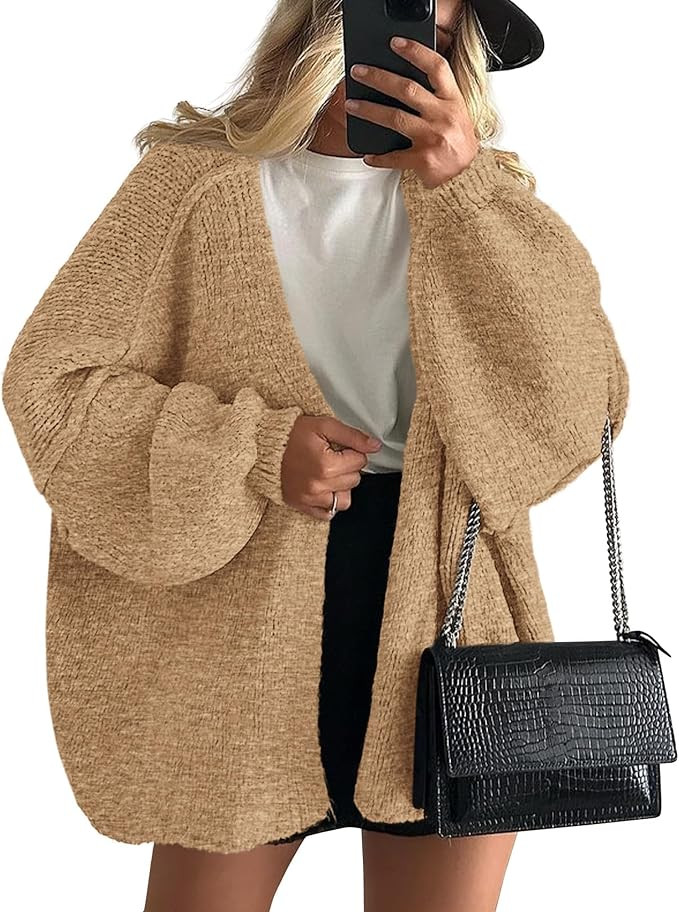 PRETTYGARDEN Womens Open Front Oversized Cardigan Sweaters | Soft Chunky Knit, Baggy Loose Fit, L... | Amazon (US)