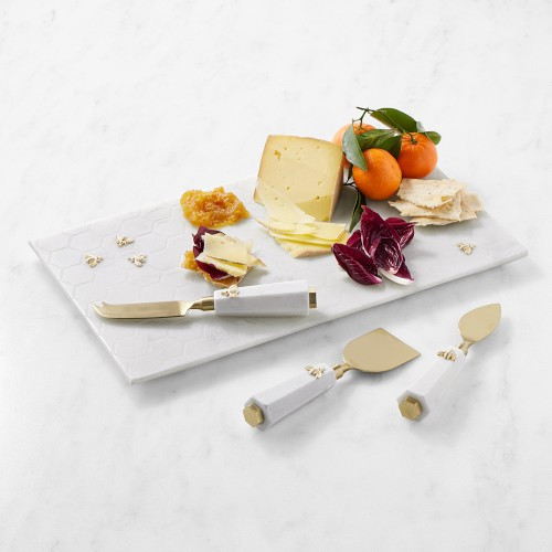 Marble Honeycomb Cheese Board with Honeycomb Cheese Knives | Williams-Sonoma